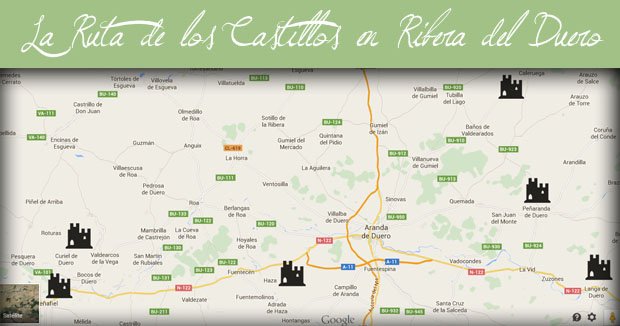 Mapa de los Castillos de la Ribera del Duero